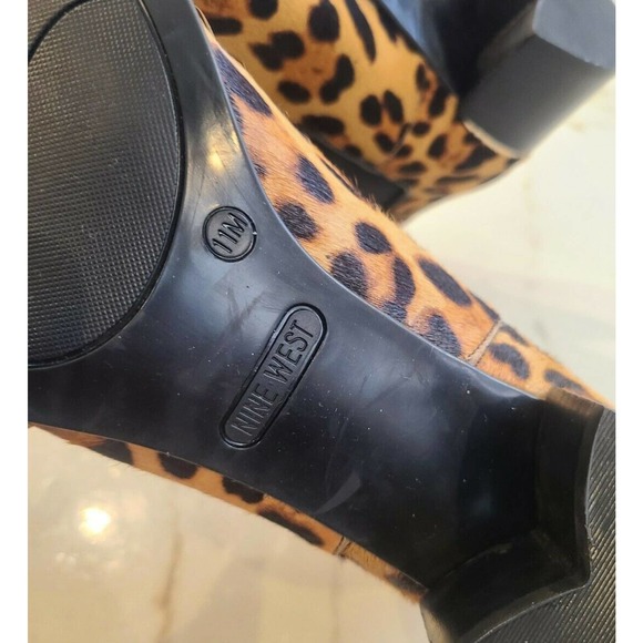 Nine West Honors Cheetah Print Point Toe Bootie Womens Sz 11 - Picture 7 of 9